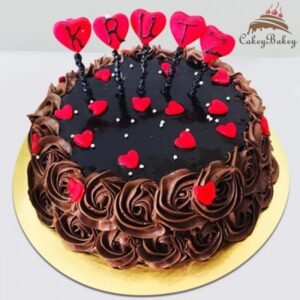Floral Design Romantic choco cake