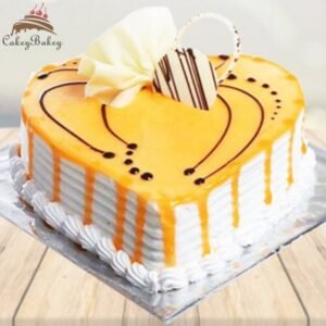 Heart shape butterscotch cake