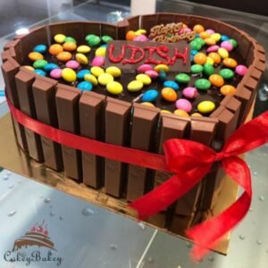 KitKat Gems Heart Cake